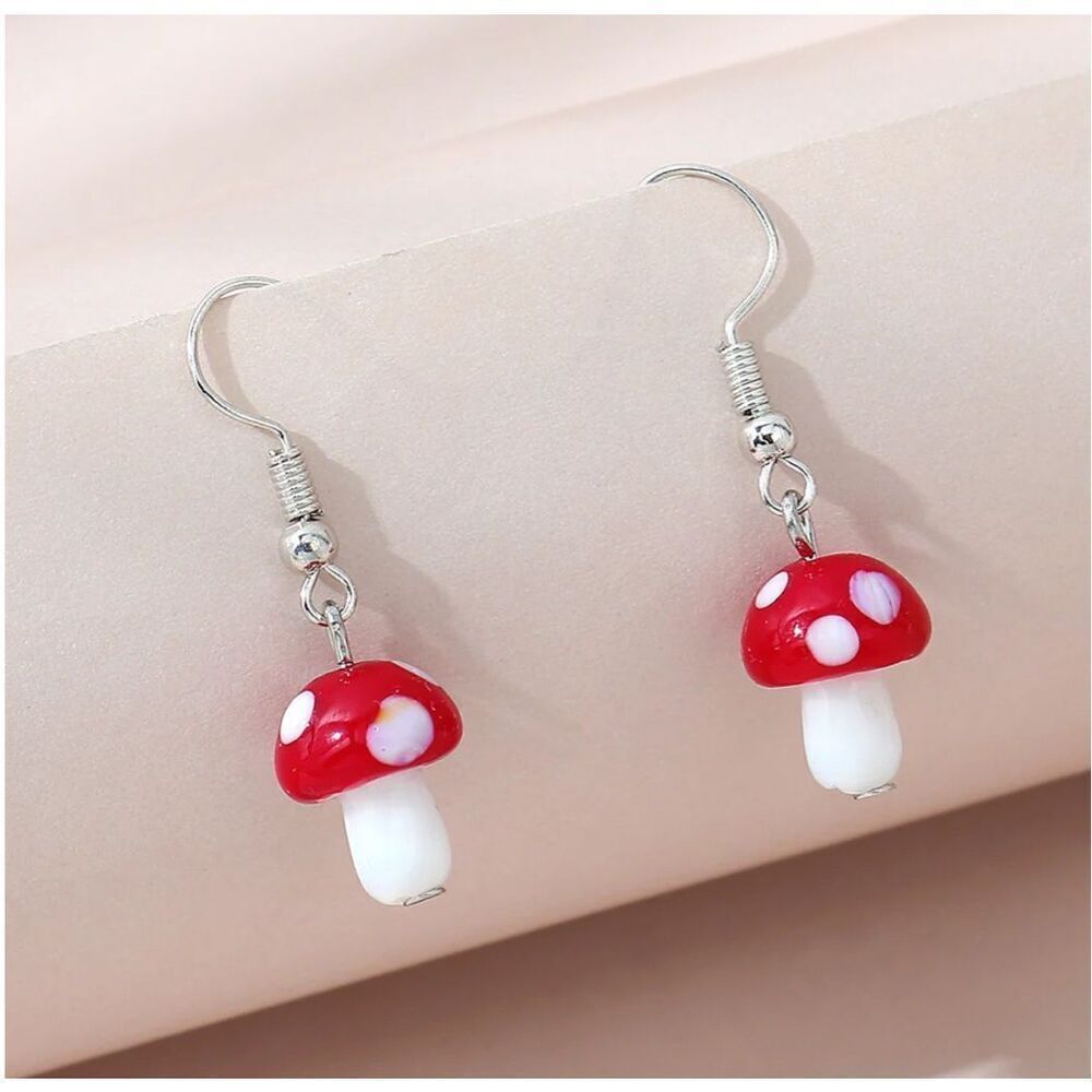 Red Mushroom Earrings